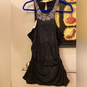 Black and sequin tank top. Size Large, NWT.